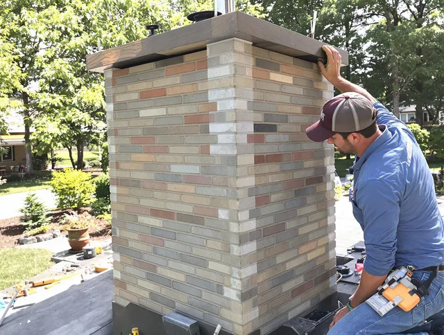 Raynham Chimney Sweep completing a modern chimney remodel in Raynham, MA
