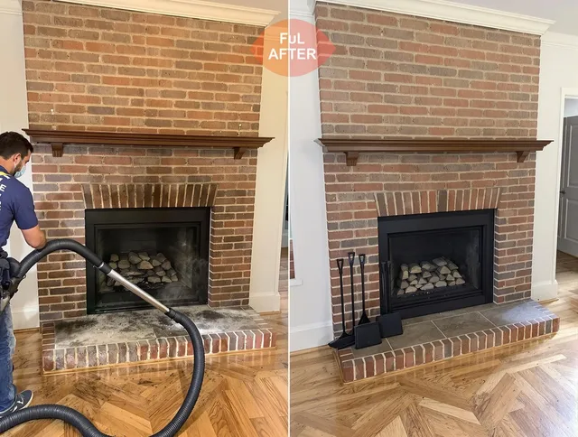 Raynham Chimney Sweep carefully sanitizing a fireplace in Raynham, MA
