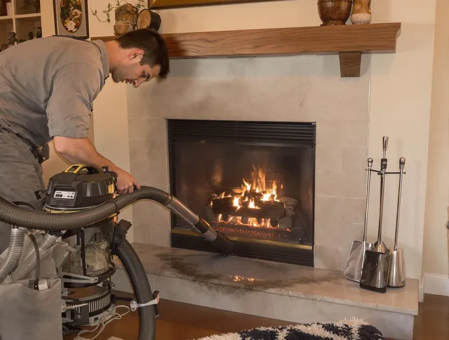 Routine fireplace upkeep by Raynham Chimney Sweep in Raynham, MA